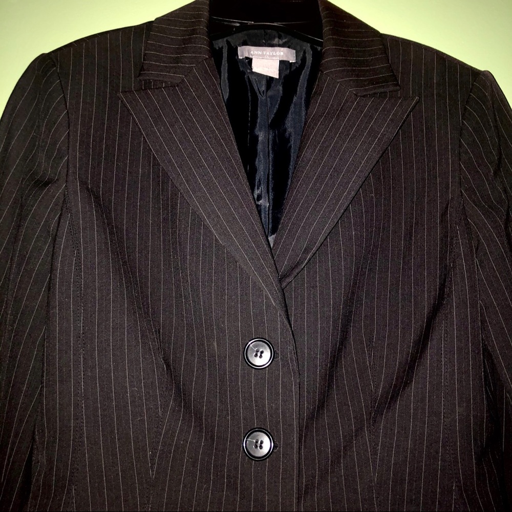Ann Taylor Pinstripe Suit Jacket - Picture 3 of 7